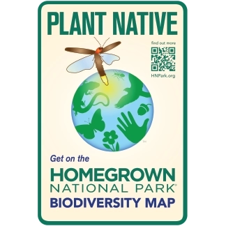 Homegrown National Park - Plant Native metal garden sign - HNP - Biodiversity Map