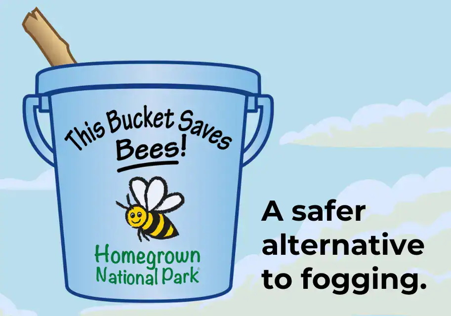 blue mosquito bucket challenge with sky background